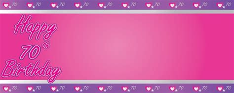 Happy 70th Purple Hearts Personalised Banner Uk