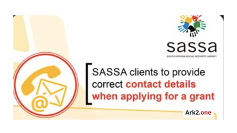 How To Update Your Contact Details For Sassa Srd R350 Grant Ark2one