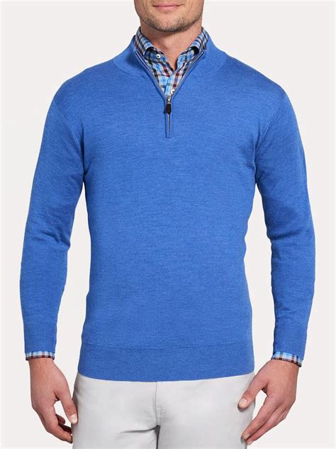 Peter Millar Mens Crown Comfort Cashmere Quarter Zip Sweater Saint
