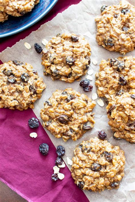 Chewy Oatmeal Raisin Cookie Recipe Vegan Gluten Free Refined Sugar Free Beaming Baker