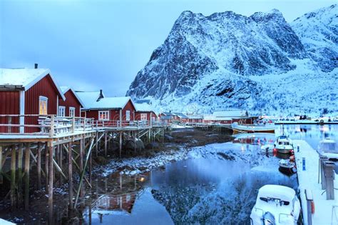 Reine Village On Lofoten Islands Stock Image Image Of House Norway