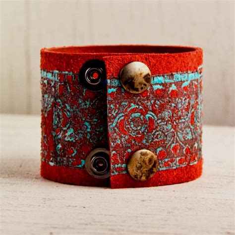 This Wide Cuff Bracelet Is Handmade From Upcycled Repurposed Leather
