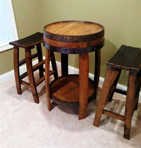 whiskey barrel pub table handcrafted from a whiskey barrel bistro table etsy uk whiskey