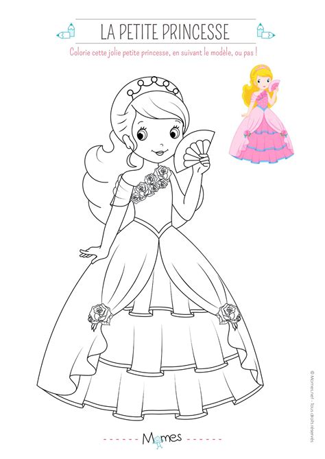 Coloriage de princesse avec modèle  Momes.net