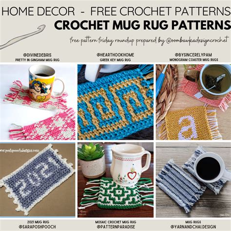 Mug Rug Crochet Patterns Oombawka Design Crochet