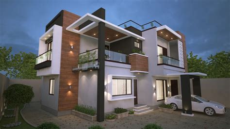 Modern Exterior Design Of The House 3d Visualization And