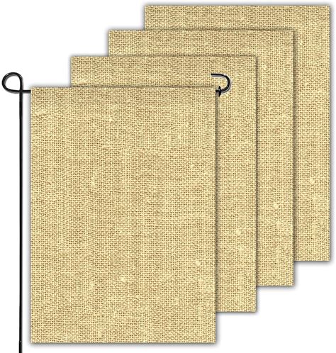 Anley 4 Pack Blank Burlap Garden Flag Diy Personalized Craft Banner