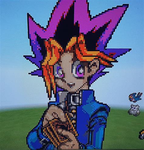Yugi Muto Pixel Art I Made Every Block Placed By Hand And All Colors