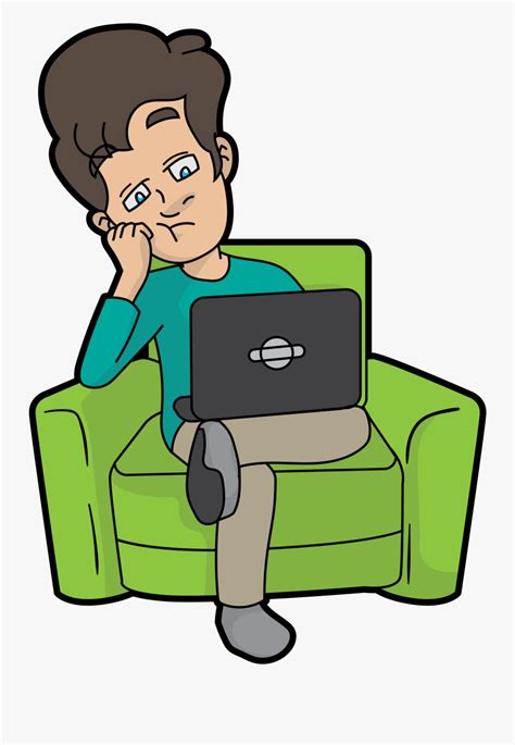 Clip Art Man At Computer Cartoon Man Sitting On Computer