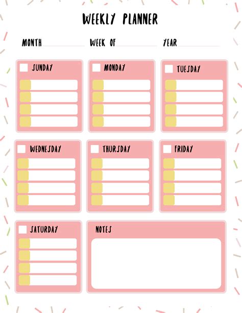 Monthly Weekly Daily Planner Printables Personal Use