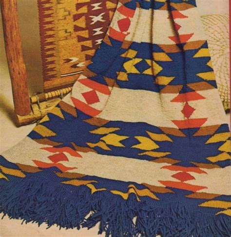 Fabulous Navajo Indian Afghan Vintage Knitting Pattern Fabulous