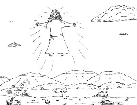 Jesus Second Coming Coloring Page Coloring Pages