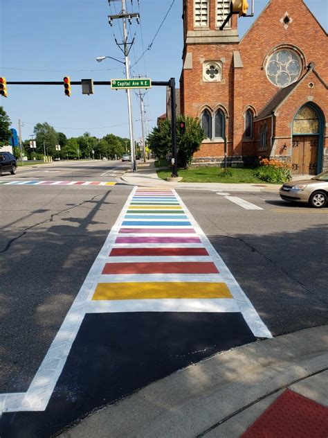 Rainbow Crosswalks Painted In Time For Pride Celebration In Battle Creek
