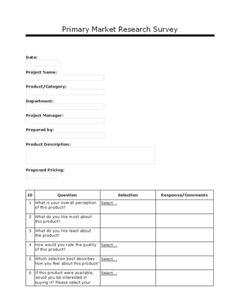 Market Research Survey Templates Calendars Ready Made Office Templates