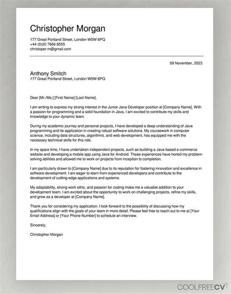Cover Letter Template Free Serat