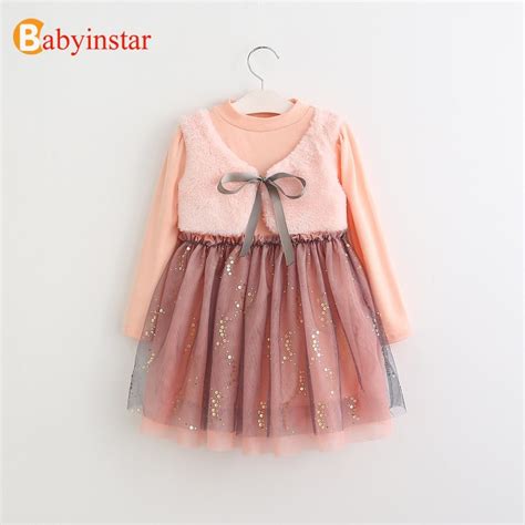 Babyinstar Kids Dresses For Girls Thick Warm Brand Girls Dress Fashion