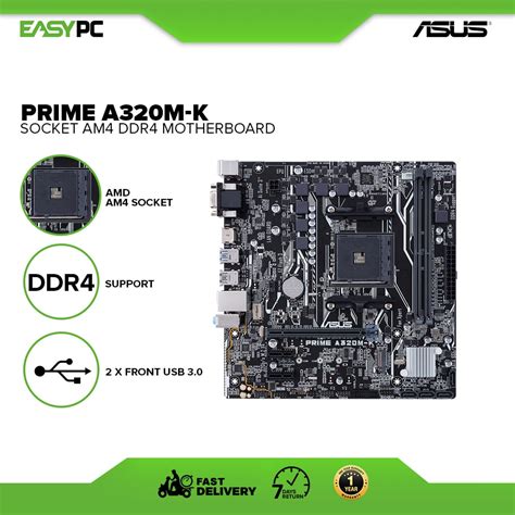 Asus Prime A320m K Motherboard Socket Am4 Pcie Ddr4 A320 Gaming