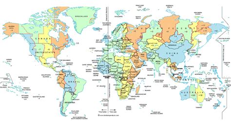 World Map With Time Zones Mercator Projection Ph