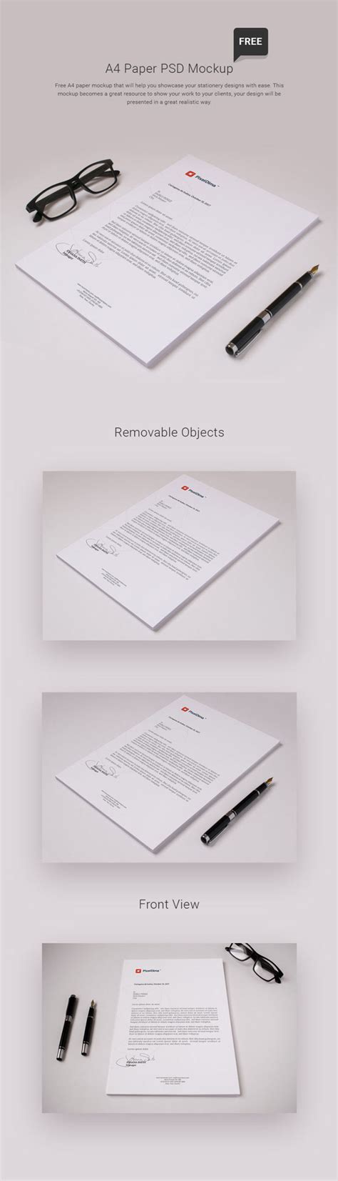 Download Free A4 Paper PSD Mockup