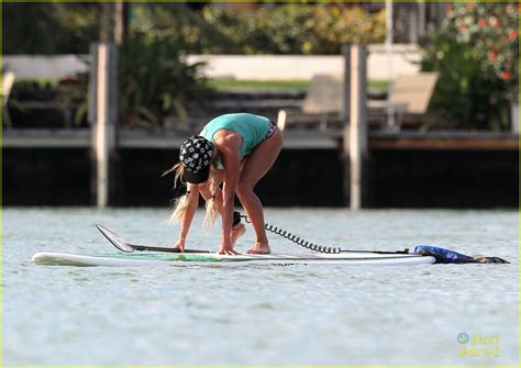 Full Sized Photo Of Vanessa Hudgens Bikini Paddleboarding Miami Vanessa Hudgens Show Off
