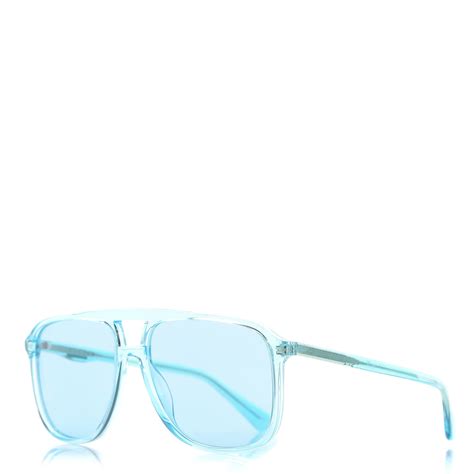 gucci squared aviator sunglasses gg0262s blue 457400