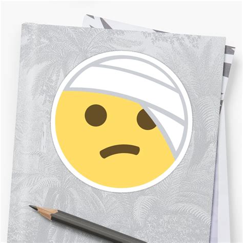 Emoji Face With Head Bandage Sticker By Roarr Redbubble