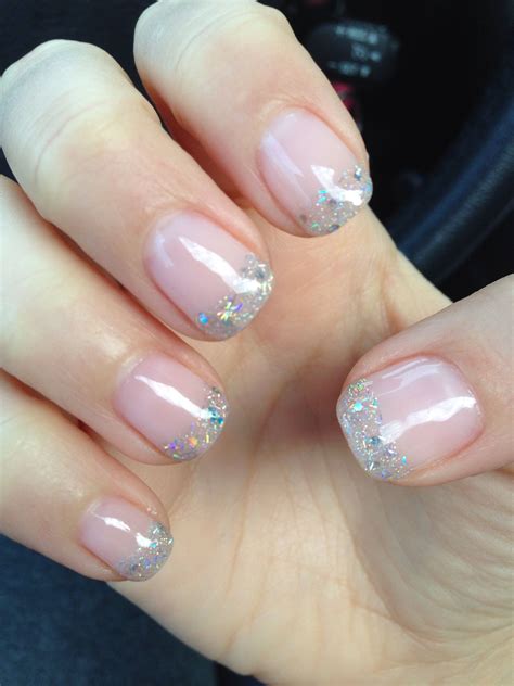 sparkle french tip nails for wedding elegant and beautiful simple gel manicure wedding