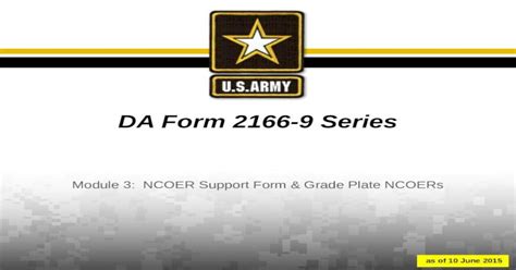 Da Form 2166 9 Series Module 3 Ncoer Support Form And Grade Plate Ncoers