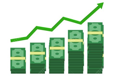 Economy Grow Chart With 3d Money And Green Up Arrow Economy Grow