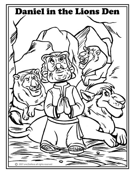 Daniel Coloring Pages Den Bible Lions Lion Testament Old Printables