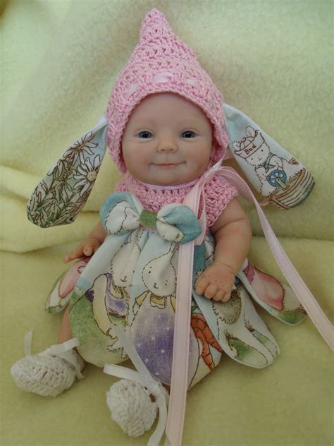 Ooak Prosculpt Polymer Clay Newborn Baby Girl Sculpt Mini Art Doll 7j