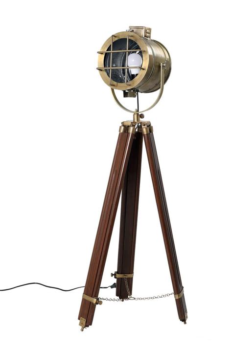 Nautical Searchlight Style Floor Lamp On Tripod By Reason Season Time