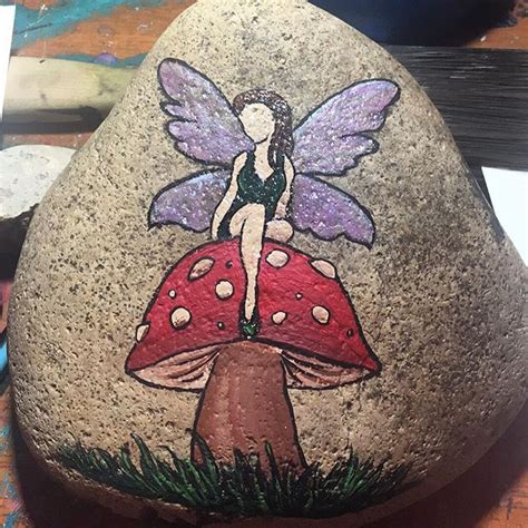 Pin On Painted Stones Angels And Fairies
