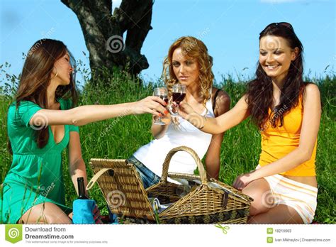 Girlfriends On Picnic Stock Image Image Of People Vacations 18219963