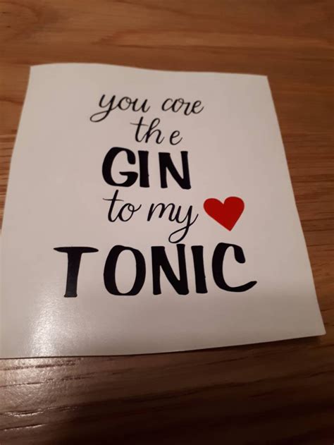 Gin And Tonic Decal Sticker Glass Valentines Day Gin Glass Etsy