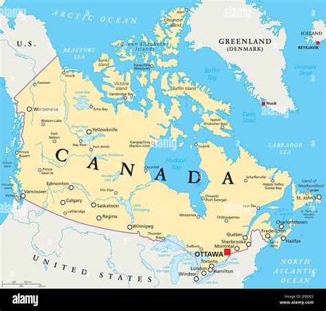 Mapa Político De Canadá Imagen Vector De Stock Alamy