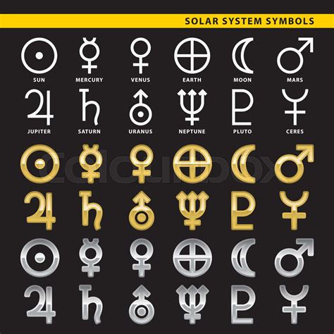 Solar System Symbols Stock Vector Colourbox