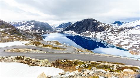Djupvatnet Lake And Road To Dalsnibba Mountain Norway Stock Photo