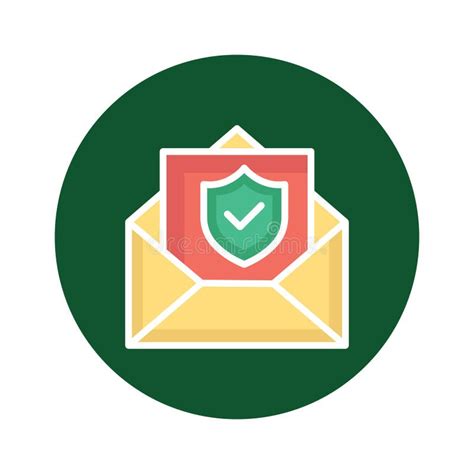 Encrypted Email Isolated Vector Icon Which Can Easily Modify Or Edit