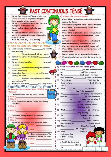 Past Continuous Tense worksheet - Free ESL printable worksheets made by