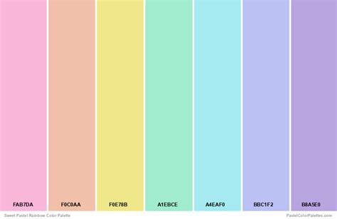 Aesthetic Pastel Rainbow Color Palette Color Palette