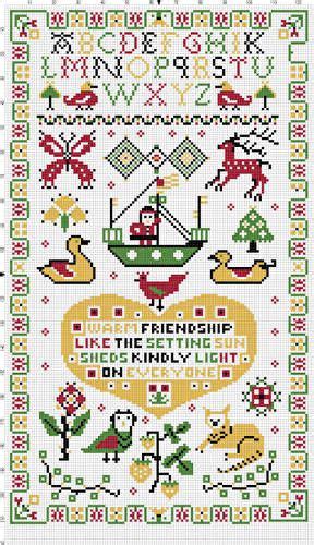 See more ideas about cross stitch patterns, stitch patterns, cross stitch. Friendship Sampler Cross Stitch Pattern | Stitch patterns ...