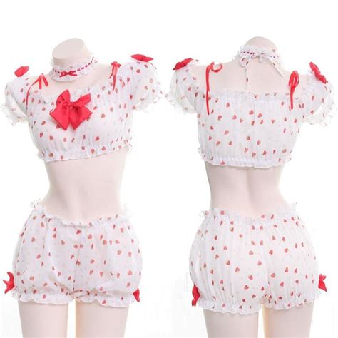 Country Strawberry Outfit Farm Girl Lingerie Kawaii Ddlg Playground
