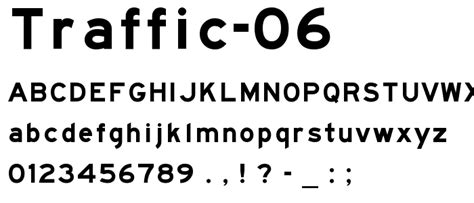 Traffic 06 Font