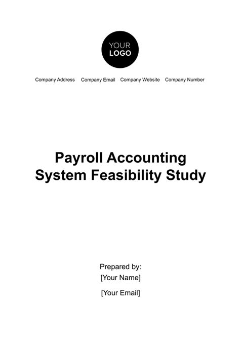 Payroll Accounting System Feasibility Study Template - Edit Online