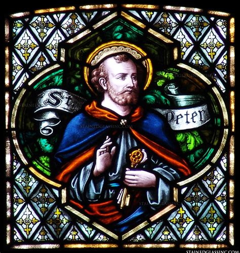 "Square St. Peter Window" Religious Stained Glass Window