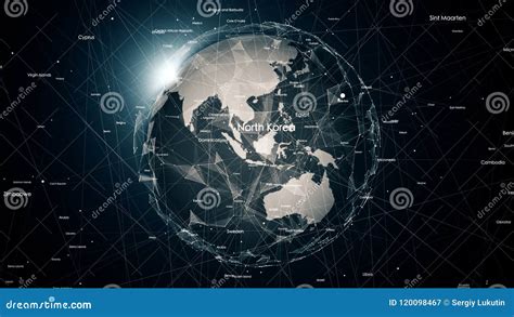 Verbindungen Des Globalen Netzwerks Um Die Erde Stock Abbildung
