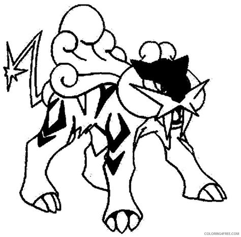 Legendary Pokemon Raikou Coloring Pages Coloring Pages