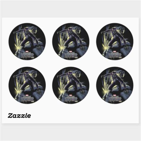 Black Panther Car Chase Graphic Classic Round Sticker Zazzle