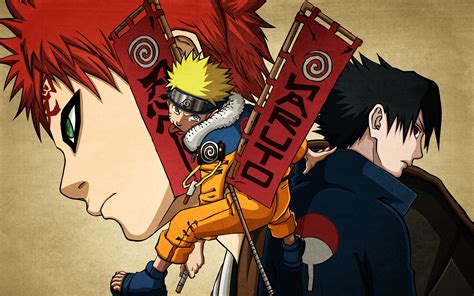 Uchiha Sasuke Naruto Shippuden Anime Boys Gaara Uzumaki Naruto